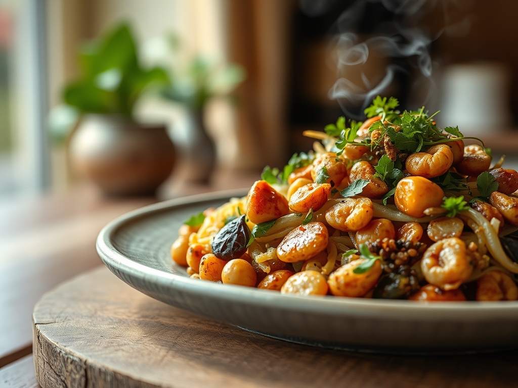 Ensalada de brotes y nueces
