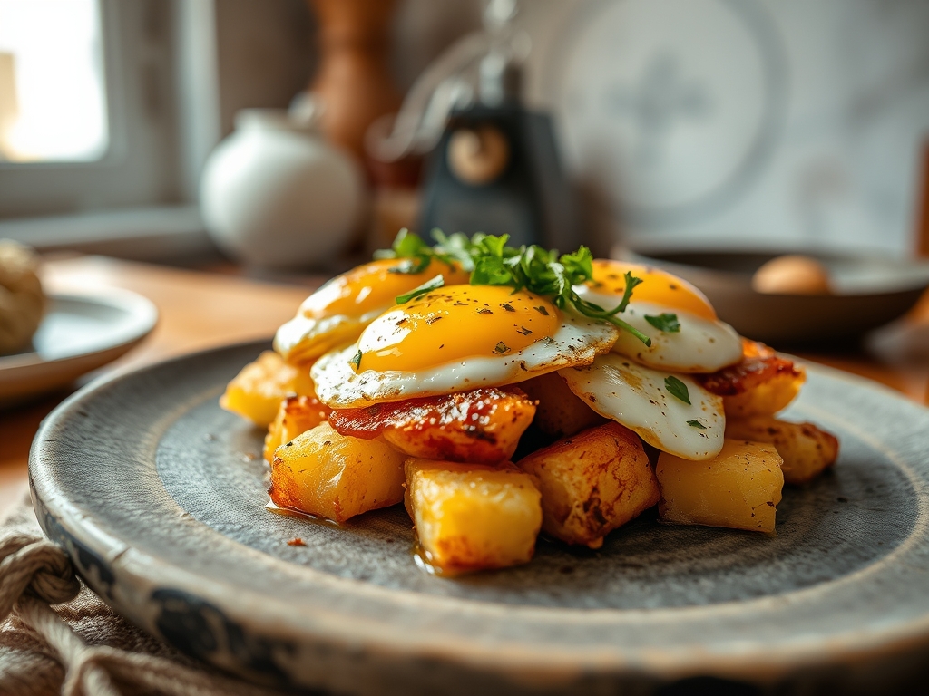 Patatas con huevos