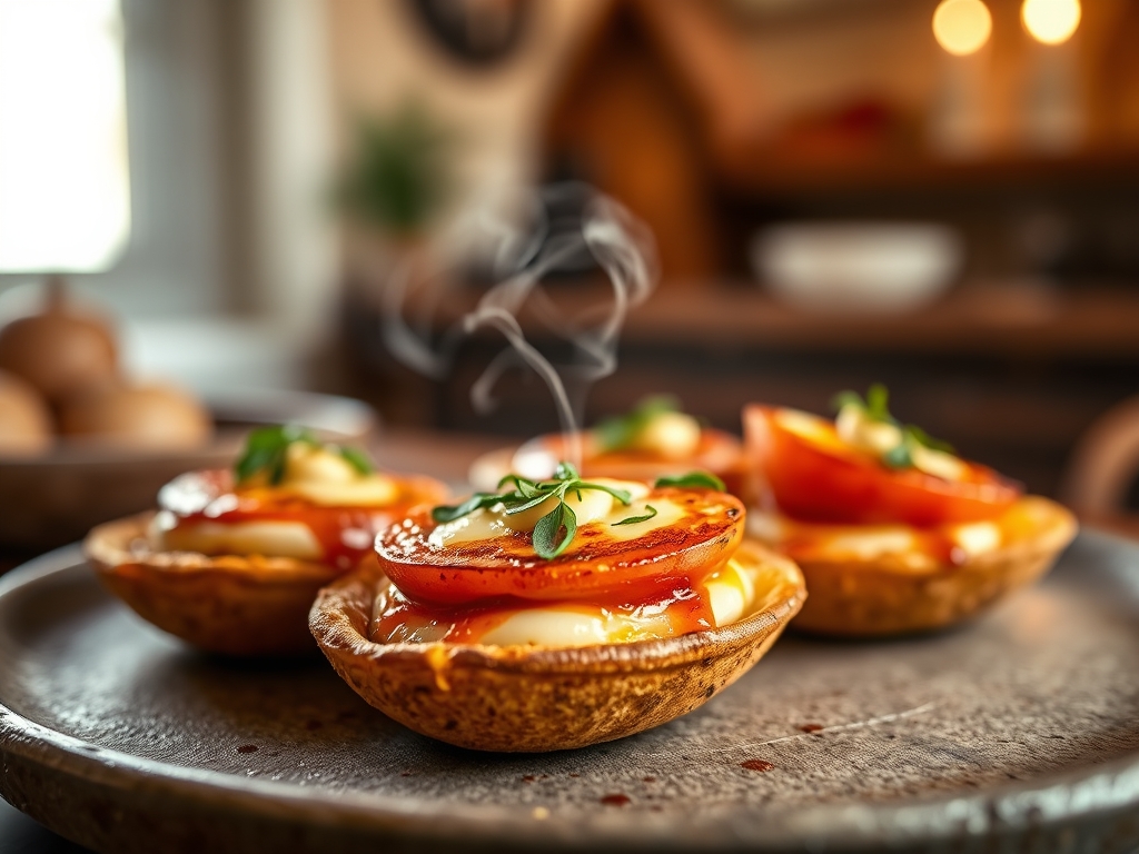 Brochetas de tomate y queso